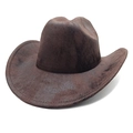 Classico cappello da cowboy western marrone scuro con texture vintage su sfondo bianco - M(56-58cm) / caffè