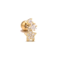 Star-shaped gold cartilage earring with sparkling zircon in stainless steel - Gold (EGD1001)