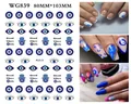Detaillierte Nagelfaufkleber mit blauem Auge der Fatima und Hamsa-Hand-Motiven für Nägel - WG839