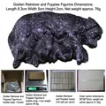 Golden Retriever figurine in purple finish with detailed fur texture, size 8.3x5x2cm - Black Golden Retriever and Pups