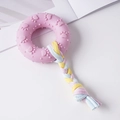 Rosa Kauspielzeug-Ring mit Pfotenstruktur und buntem Baumwollseil für Haustiere - Pfotenabdruck-Kreis-Seilspielzeug / 18cm / Rosa