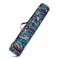 Borsa per tappetino yoga con stampa a foglie tropicali, tela blu navy e tracolla regolabile - Stile 5
