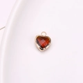 Classic heart-shaped crystal pendant in reddish brown with golden copper trim - Reddish Brown