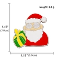 Detail view of Santa Claus enamel pin with dimensions 1.18 inches and 6.3g weight specs - Santa Claus with Gift Box Style (A00364)