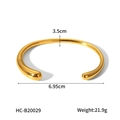 Detailweergave van de gepolijste 18K vergulde titaniumstalen armband met maataanduidingen - Gouden Stijl (HC-B20029)