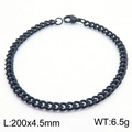 Bracciale nero a catena cubana in acciaio inossidabile 200x4.5mm e peso 6.5g - 4.5mm / Nero