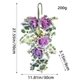 70cm Purple faux floral Christmas wreath with cabbage flower and green eucalyptus leaves - S2-32 Purple Swag