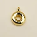 Polished golden doughnut-shaped letter accessory pendant with a glossy metallic finish - Letter O