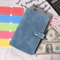 Carpeta A6 azul Morandi con cierre plateado, textura mate, para ahorro y presupuesto - Solo Funda Individual / Azul Denim