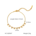 Dettaglio del bracciale in acciaio inossidabile dorato con ciondoli in zirconia bianca - Cavigliera/Bracciale in Zirconia Oro (HC-B20047) / Oro