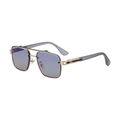 Square aviator sunglasses with gold metal frame and gradient blue-grey lenses - Gold Light Grey Outer Blue