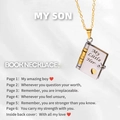 Titanium steel book locket necklace in silver and gold with custom son engraving - 39 Two-tone Boy Style Necklace