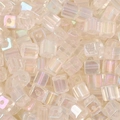 Bulk 5mm transparent iridescent square glass beads for DIY jewelry making and crafts - 5mm 10g/Pack Approx 50pcs / White