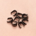 Set of 8 black stainless steel pinch bails for DIY jewelry making on pink fabric - Black