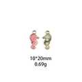 Pink and gold seahorse alloy enamel charms for DIY jewelry making and keychains - Seahorse
