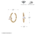 Parámetros de tamaño detallados del clip de oreja de corazón en plata S925 dorada y circón - Plata 925 / Plata 925 chapada en oro amarillo