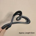 Matte black large shark clip with elegant twisted design and 12cm length for thick hair - Matte Heart Black-12cm
