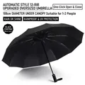 Black automatic folding umbrella with 12 reinforced ribs and 108cm canopy diameter - 12 Bone Automatic Black Glue Black
