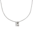Collier en acier inoxydable argenté avec pendentif alphabet lettre R en relief 3D - Lettre R / Acier