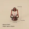 Miniature vintage bronze plastic lantern decor for Christmas scenes, size 5.5cm by 3.7cm - No.29 - 5.5cm Bronze Plastic Lamp