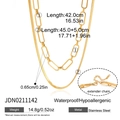 Dettaglio della collana a doppio strato placcata oro 18K con catena a graffetta e serpente - Set di collane a doppio strato dorate (JDN0211142)