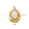 Gedetailleerde technische tekening van een 12x8mm vergulde ovale natuursteen hanger - Witte Jade