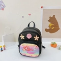 Sparkly black girls' sequin backpack with mermaid princess design and shell details - Black
