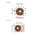 Pegatina de pared de corona de Navidad para baño con diseño festivo en rojo y verde - Guirnalda de Bayas Rojas Densas / 30*40cm/1 Hoja
