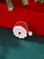 Broche Père Noël en émail avec bordure dorée pour les tenues de Noël - Visage du Père Noël (6095)