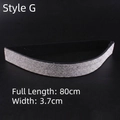 Elastischer Strassgürtel in Schwarz, 80 cm Gesamtlänge und 3,7 cm Breite, glitzernd - Stil G Lang 80cm