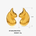 Gepolijste 18K vergulde roestvrijstalen druppeloorbellen, 3,5x2 cm, gewicht 10g - 3.5CM*2CM / Gepolijste Waterdruppel Studs - Goud