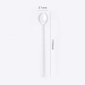 Transparent heart glass spoon with internal silver glitter and dimensions 144mm by 21mm - Clear Glitter Diamond Style