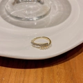 Crossed gold ring with white pearls and sparkling zircon stones for women - C006 Cross Pearl Open Ring