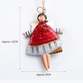 Angelo di Natale vintage in metallo rosso e oro, altezza 12 cm e larghezza 8 cm - Angelo in Ferro M