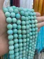 Brins de perles rondes en pierre naturelle turquoise pour la création de bijoux DIY - 6mm (Environ 60 Pcs) / Amazonite
