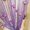 Elegante tenda a fili viola con rose e filo d'argento per decorazioni romantiche - Tipo Tasca per Asta / Viola