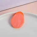 Realistic PVC fake food keychain pendant with orange-pink sliced texture in a tray - Ham Slice - Model (No Buckle)