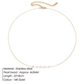 Collana in acciaio inossidabile placcato oro 14K con cinque perle d'acqua dolce - Oro