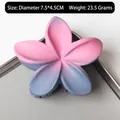 Pink and blue gradient 8cm flower hair claw clip with matte finish for women - Pinkish Grey
