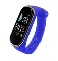 Kids sports wrist watch with a vibrant blue silicone strap and LED digital time display - Royal Blue