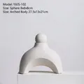 Escultura abstracta minimalista de cerámica blanca mate modelo YXJS-102 decorativa - 102 Blanco Mate 27.5x13x21cm