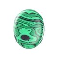 Pierre de soucis ovale en malachite verte avec rayures noires naturelles et fini poli - Malachite / 45*35*8mm
