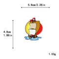 Embroidered pirate sailing boat patch for clothes with dimensions 5.8cm by 4.8cm - GZ-2537