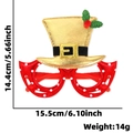 Christmas glasses frame with gold top hat and green holly leaves decoration - Berry Gold Top Hat