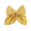 Large yellow ribbon bow hair clip in Morandi candy color with soft silk fabric texture - Yellow