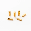 Detail of 1.8mm vacuum gold plated rectangle alphabet bead charms for DIY jewelry - Letter I / Gold