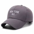 Dark grey baseball cap with white New York embroidery in a classic six-panel design - Adjustable / Gray