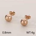 Minimalist 8mm ball stud earrings in rose gold plated stainless steel, 4g weight - Solid Rose Gold (8mm)