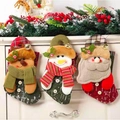 Calze natalizie 3D con renna pupazzo di neve e Babbo Natale per sacchetti regalo delle feste - Set di 3 da appendere alla porta