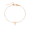Cavigliera in acciaio inossidabile oro rosa con ciondolo lettera Y e chiusura regolabile - Y-Oro Rosa